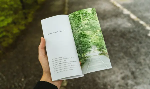 Holding a brochure